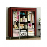 3 Column wooden wooden frame wardrobe