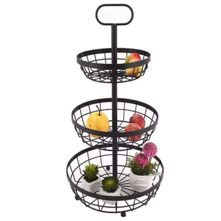 3 tier fruit rack /storage rack Black stainless steel