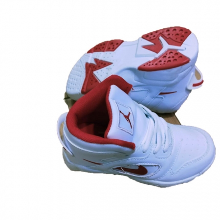 white with red jordan shoes for kids